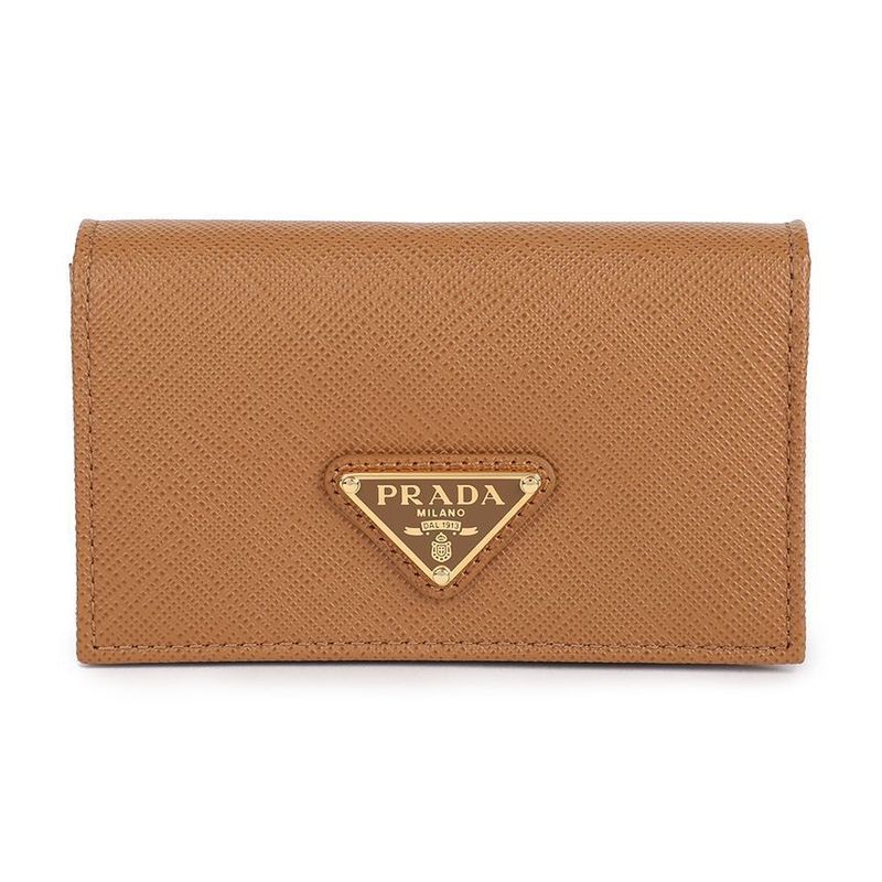 Saffiano Triangle Logo Card Holder